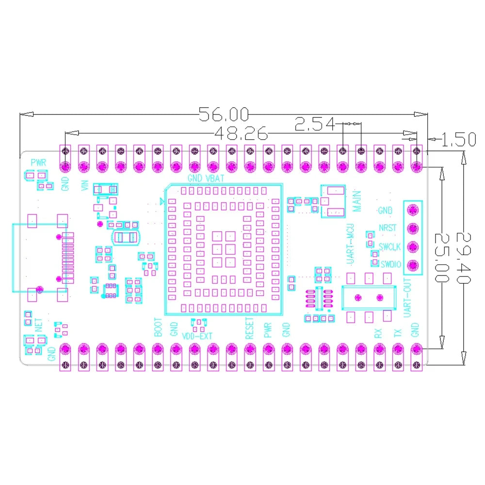 Quectel EG800Q-EU MCU STM32 40PIN DIP PCBA LTE CAT1 Module For Europe 2.4G WIFI Scan B1/B3/B5/B7/B8/B20/B28 Band SMS USB UART