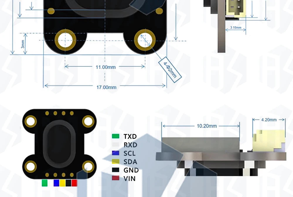‌VL6180/VL53L0X/VL53L1X Time-of-Flight (ToF) Laser Distance Sensor – High-Precision Ranging Module (50cm/2m/4m) with MCU