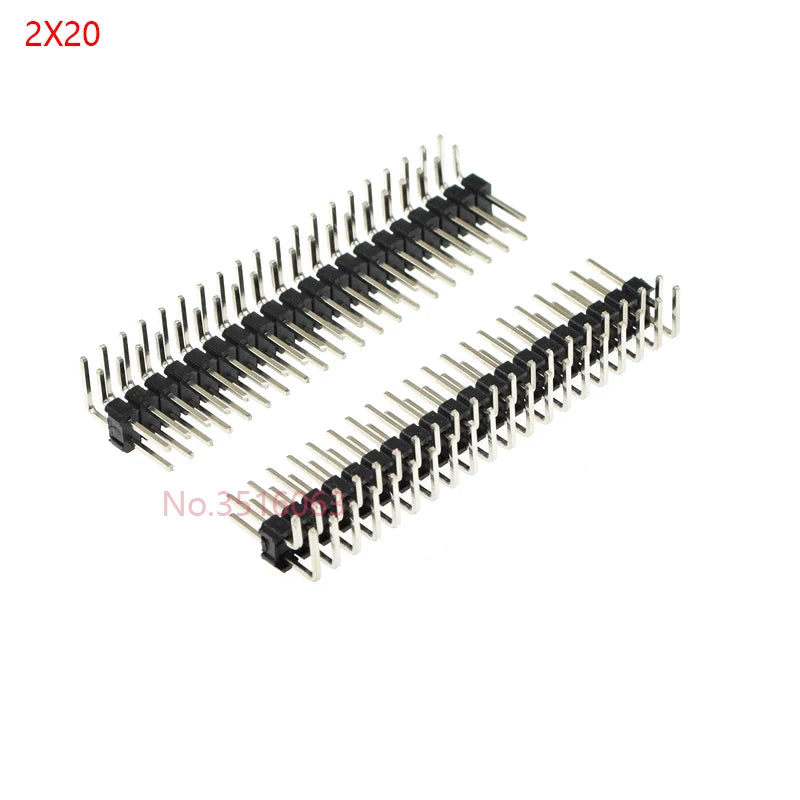 10PCS Double row MALE 2.54MM PITCH Right Angle PIN Header connector 2*2/3/4/5/6/7/8/9/10/16/20/40 PIN/P 2x/3/4/5/6/8/10/16/20/40