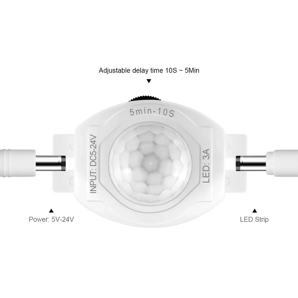 DC 5V 12V 24V 3A Highly Sensitive PIR motion Sensor Light Switch Infrared IR Sensor Detector Switch Time Delay for LED Strip
