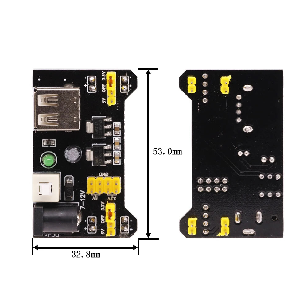 MB102 DC 7-12V MINI Micro USB Interface 2 Way Breadboard Power Supply Module MB-102 2 Channel Board For Arduino Diy Kit