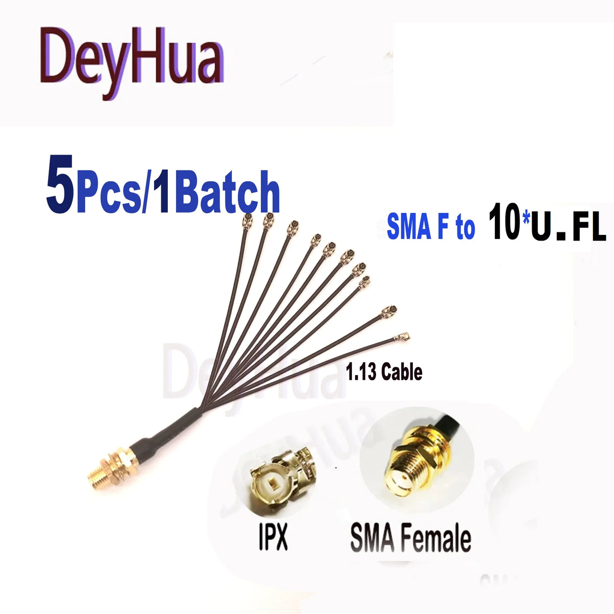 5pcs SMA to 6xU,FL Splitter SMA Female to 2 3 4 5 6 X U.fl UFL1 Female1 RG178 Cable WIFI Antenna Extension Jumper Pigtail