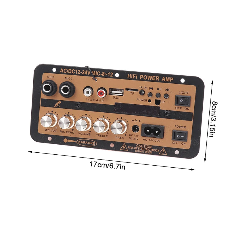 EU/US Plug Bluetooth 5.0 Amplifier Board With Optical Audio AMP USB FM Radio TF Player DIY Audio For Karaoke Home Car 110V/220V