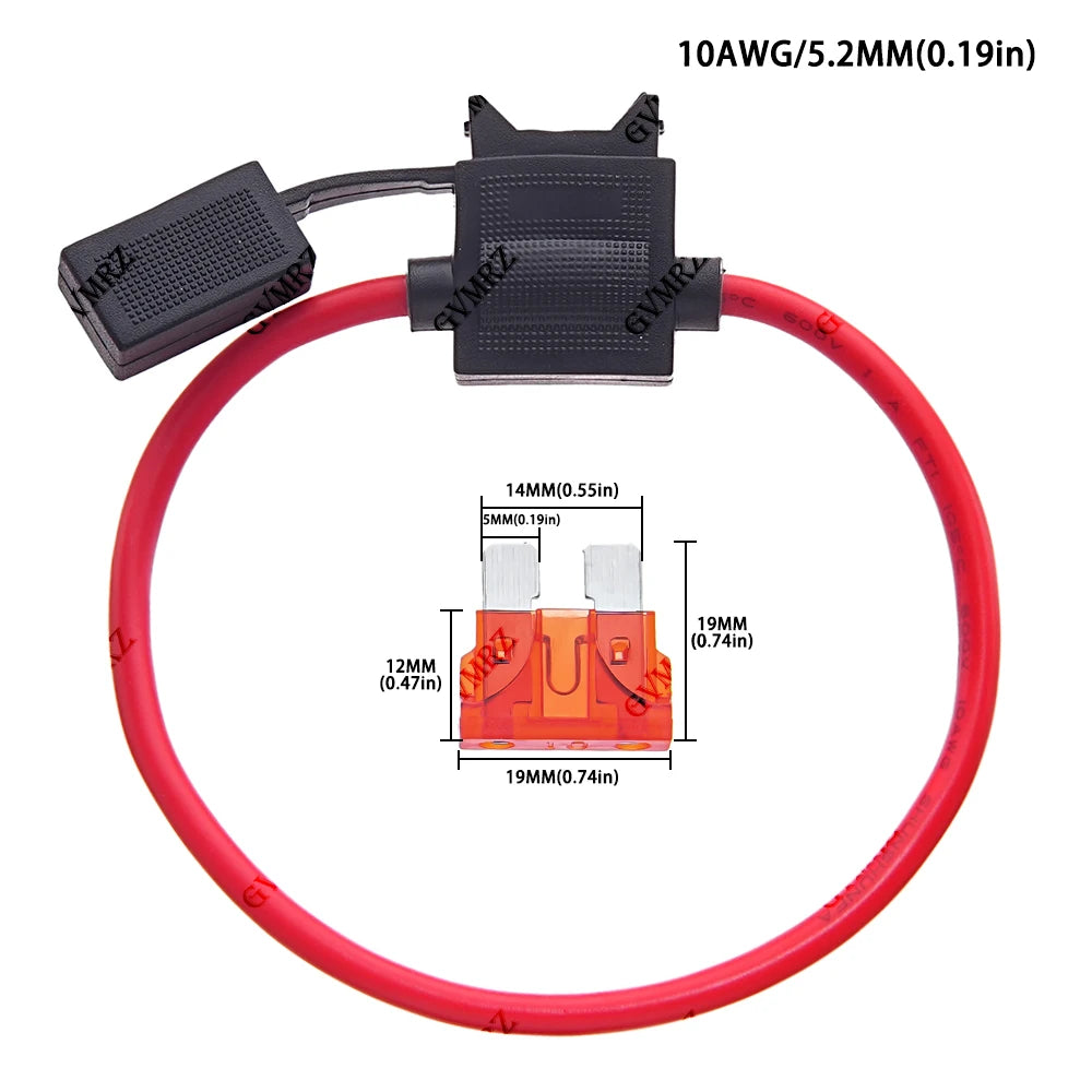 1A 2A 3A 4A 5A 15A-50 ATC Medium Blade Waterproof Fuse Holder For Automobile 32V 18/16/14/12/10AWG Standard Fuse Insert 7.5A 10A