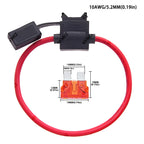 1A 2A 3A 4A 5A 15A-50 ATC Medium Blade Waterproof Fuse Holder For Automobile 32V 18/16/14/12/10AWG Standard Fuse Insert 7.5A 10A