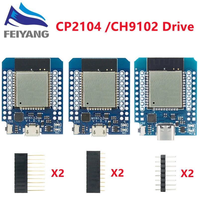 For Wemos Mini D1 ESP8266 ESP32 ESP-32S WIFI Bluetooth CP2104 Development Board Module For Arduino With Pins