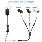 DC Power 1 Female to 2 Male 5.5mm x 2.1mm Barrel Plug Y Splitter Adapter Splitter Cord for Surveillance Camera LED Strip Light