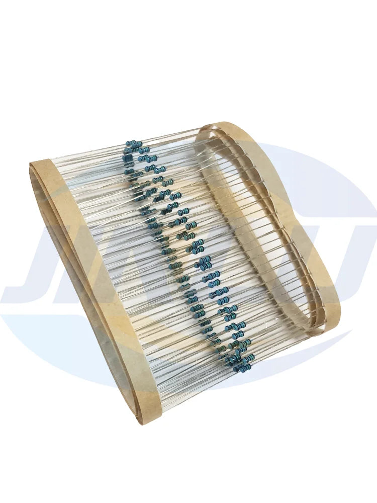 50pcs 1/2W Metal Film Resistor 2.4R 2K4 2K7 2.7R 3R 3K 24R 24K 27R 27K 30R 240R 270R 300Ohm 1% 0.5W Five-color Ring Resistance