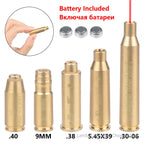 12GA 20GA .308 .223 5.45x39 7.62x39 9x19mm.338 Gauge Red Laser Bore Sighter Training Bullet Boresighter CAL Cartridge Caliber