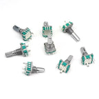 2/10PCSEC11 Rotary Encoder Digital Potentiometer, Plum Blossom, Half Axis, Five-Leg Handle Length 15MM 20MM