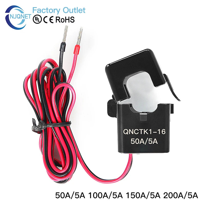 50A 5A Split Core Current Transformer CT Clamp 100A 200A 5A QNCTK1-16 Open Type Current Transformer Sensor 50 5