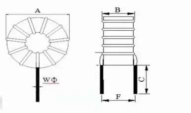 5Pcs Toroid core Inductors 65125 Winding Magnetic Inductance 22uH 33uH 470uH Inductor Iron Gauge Aluminum Magnetic Ring Coil