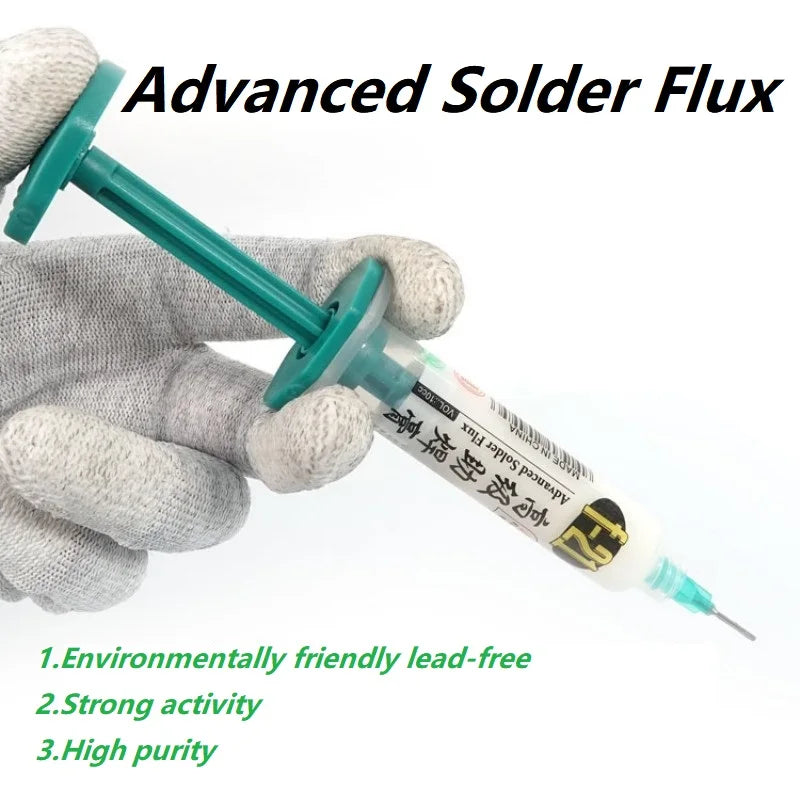 RELIFE F-21 10CC Lead-free and Halogen-free Tin Soldering Paste For PCB Rework Welding Flux Syringe Type Emulsified Solder