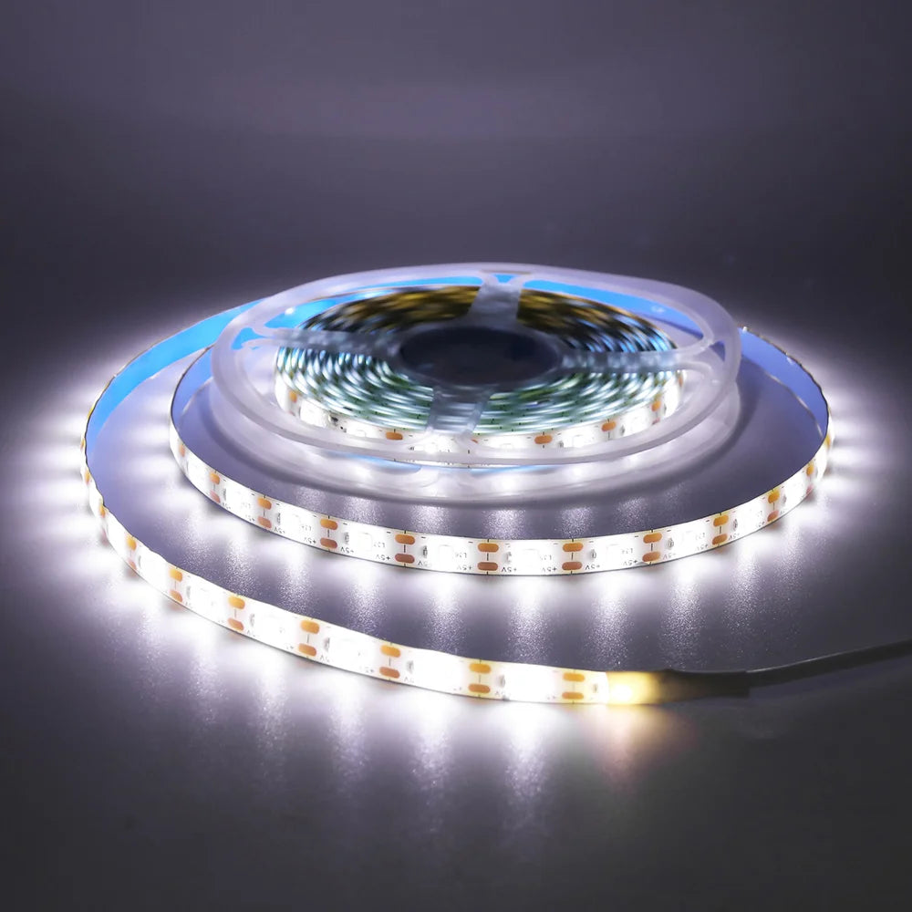 5V USB 2835 LED Strip Light with DC Plug 3528 SMD Flexible Led Tape Ribbon 60LED 0.5m 1m 2m 5m Cabinet Lights Night TV Backlight