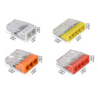 50pcs Mini Quick Wire Connectors 2/3/4/5/ Ports Terminal Block Hard Stainless Easy Electric Quick Push-In