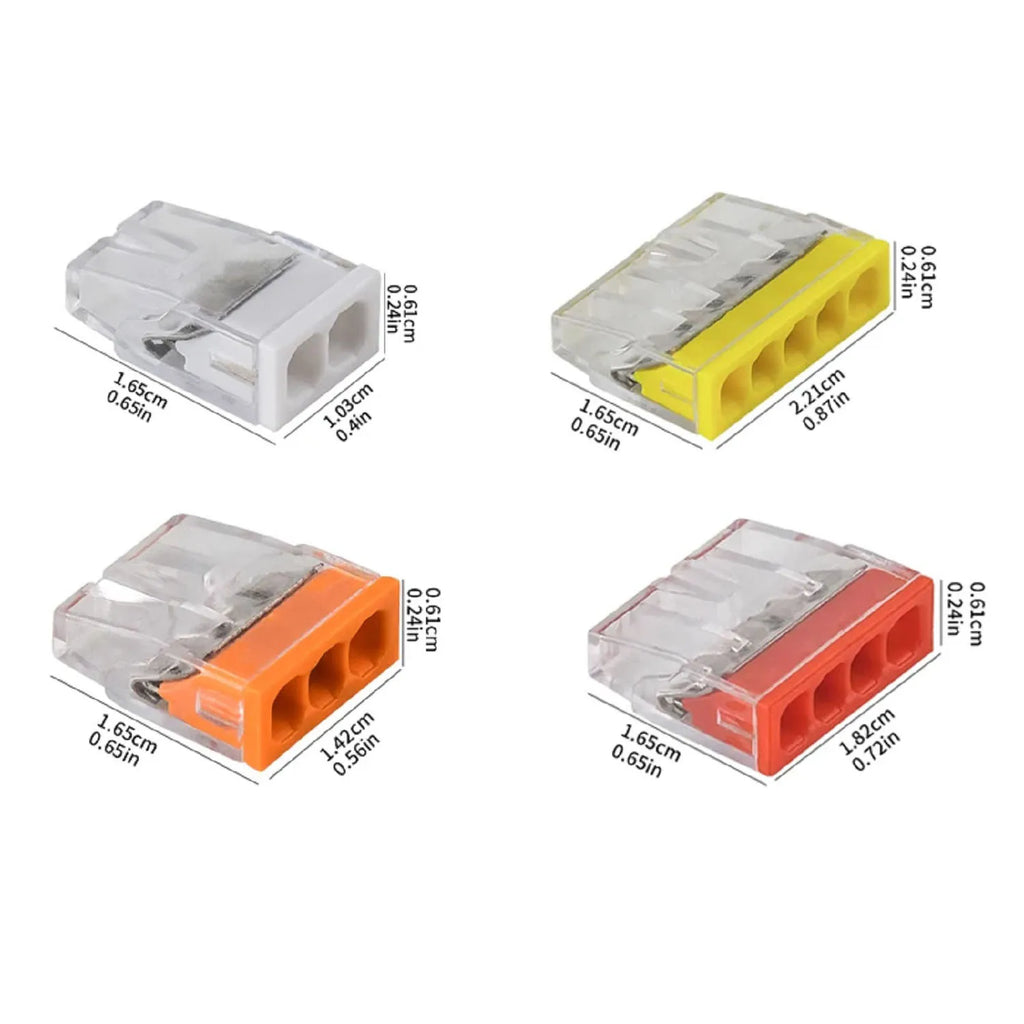 50pcs Mini Quick Wire Connectors 2/3/4/5/ Ports Terminal Block Hard Stainless Easy Electric Quick Push-In