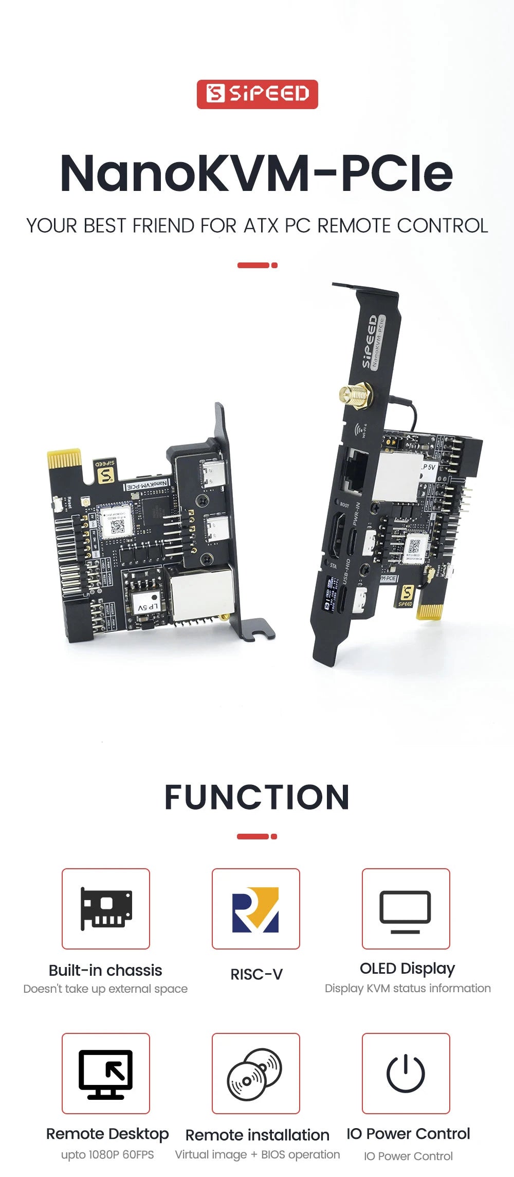 NanoKVM Series Sipeed Options Nano KVM-Lite/FULL/USB PCIe Nano RISC-V Mini Remote Power/OS Control For Raspberry Pi