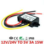 12V 24V to 5V 5A 3A 10A DC-DC Step Down Power Converter Voltage Power Supply 8-36V Buck 5V Switching 12Volt to 5Volt for Car LED