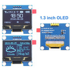 1.3 Inch OLED Display Module 1.3" IIC I2C SH1106 128X64 4Pin Blue/White OLED Screen Module for Arduino IDE/Raspberry Pi