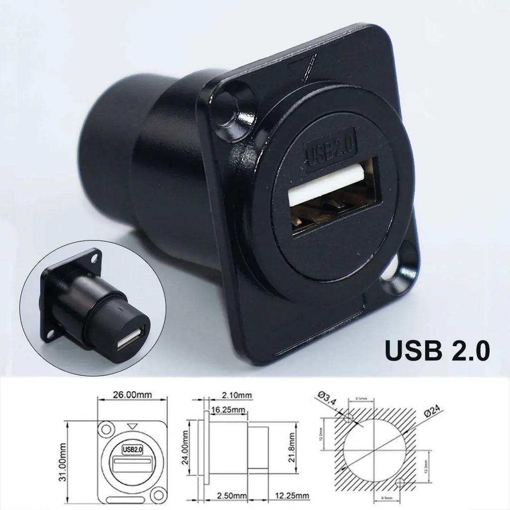 YanXI 1pc Round Socket Module D Type RJ45 Straight Through Network Type-C USB2.0 USB3.0 Connector Panel Mounting HDMI-Jack CAT6