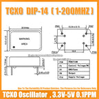 TCXO Full-Size 10M 10MHZ 10.000MHZ Rectangular Temperature Compensated Crystal Oscillator DIP-14 High Precision 3.3V-5V ±0.1PPM