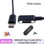 Waterproof Magnetic Pogo Pin 4 Position Cable Connector High Current 3A USB Type-C 2.2 MM THT Spring Loaded Strong Force 500G