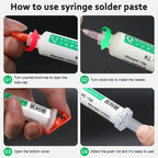 Flux 100% Original KELLYSHUN PCB Soldering Flux 10ml Needle Tube Welding Flux No-Clean Soldering Paste NC 559 558 652 Solder