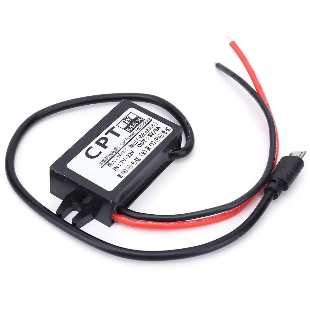 12V To 5V 3A 15W DC/DC Converter Regulator Waterproof CPT Car Power Converter Output Power Adapter Wire Interface