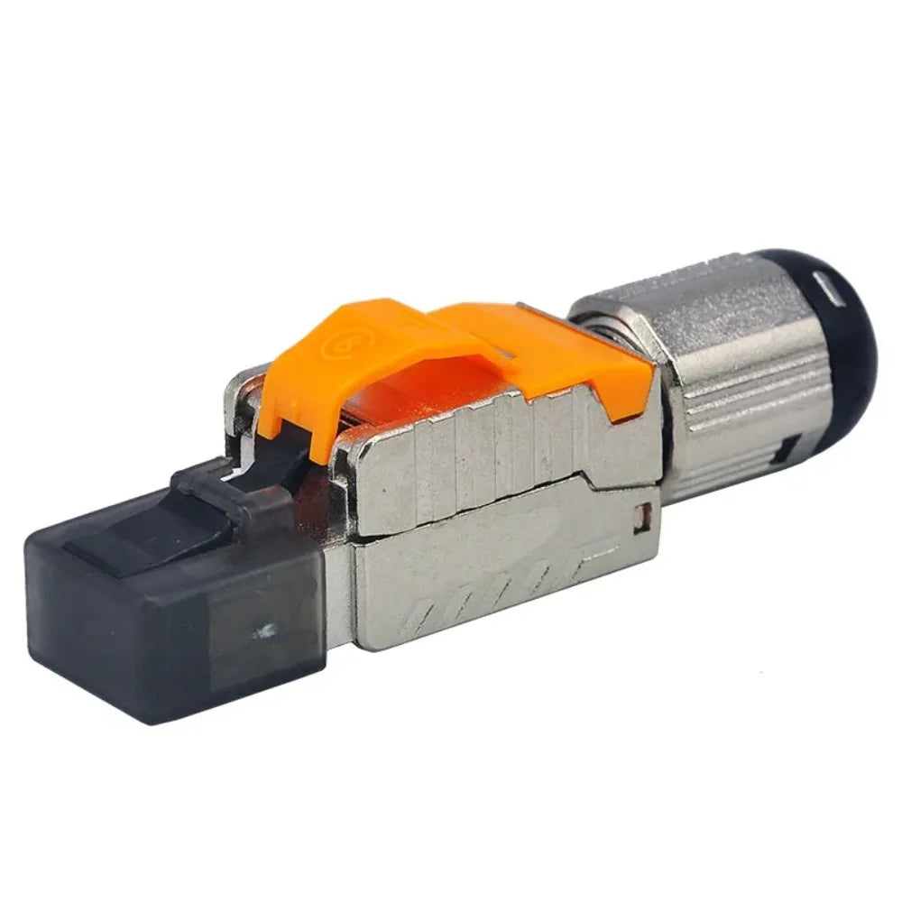 2/6/10Pcs RJ45 CAT6A Cat7 CAT8 Connectors Tool-Free Zinc Alloy Shielded 10G Ethernet Termination Plugs for 23AWG SFTP Cables