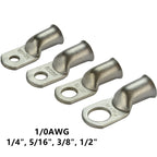 5PCS Copper Ring Uninsulated Terminals Lug Bare Battery Welding Cable Wire Connectors Heat Shrink Tubing Kit 0-8AWG