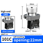 10Pcs 22MM Momentary symbols Push Button Switch 1NO1NC SPDT 10Amp 600V Metal Head Waterproof IP65,Control power button switch