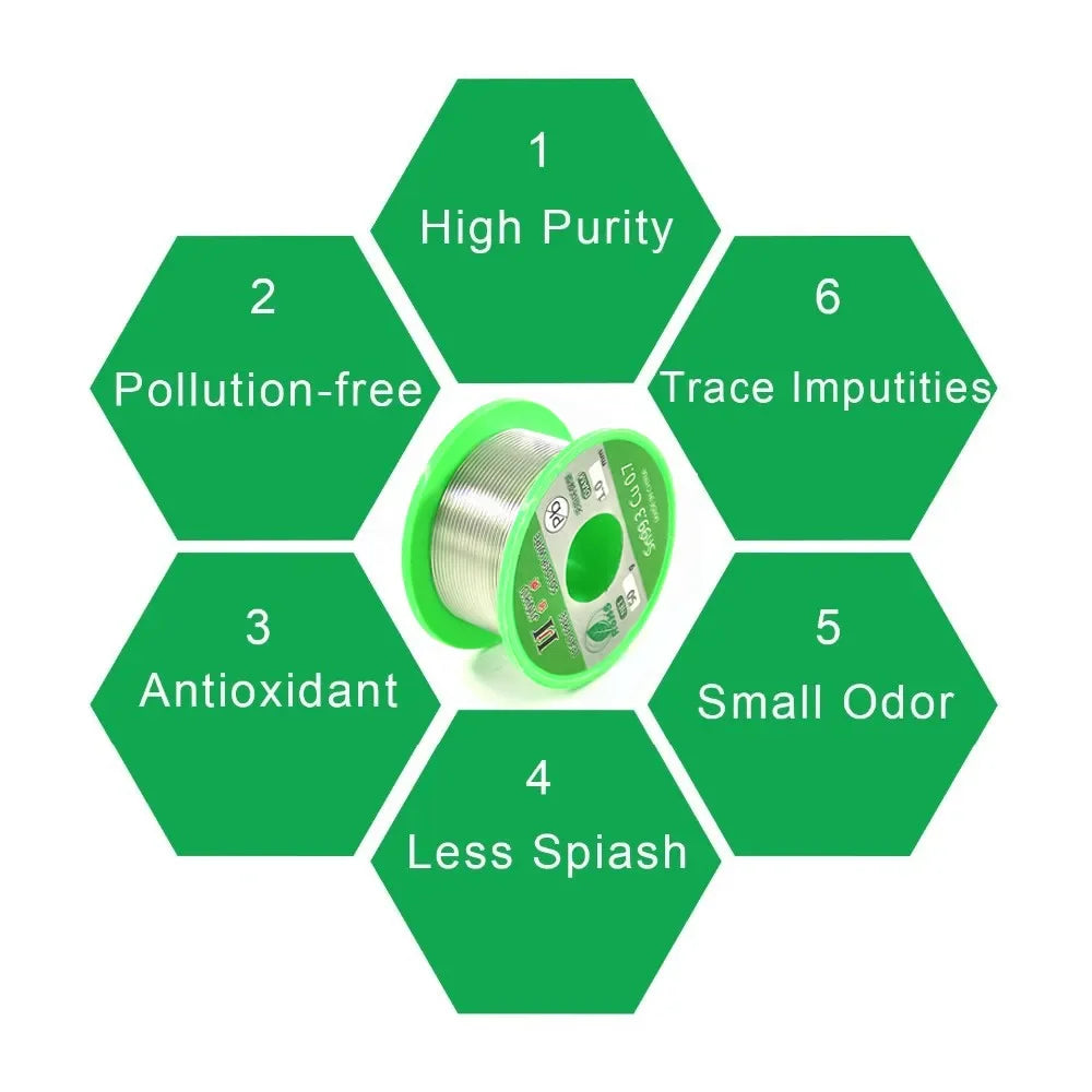 Lead-free Solder Wire SN99.3 Cu0.7 Environmental Protection tin Wire Flux Reel Welding line Soldering Wire Roll High Purity