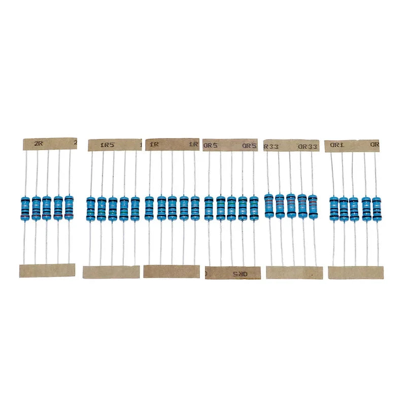150pcs 30values 0.1-750 ohm 1% 1W Metal Film Resistor Assorted Kit 5 Color ring resistor Set