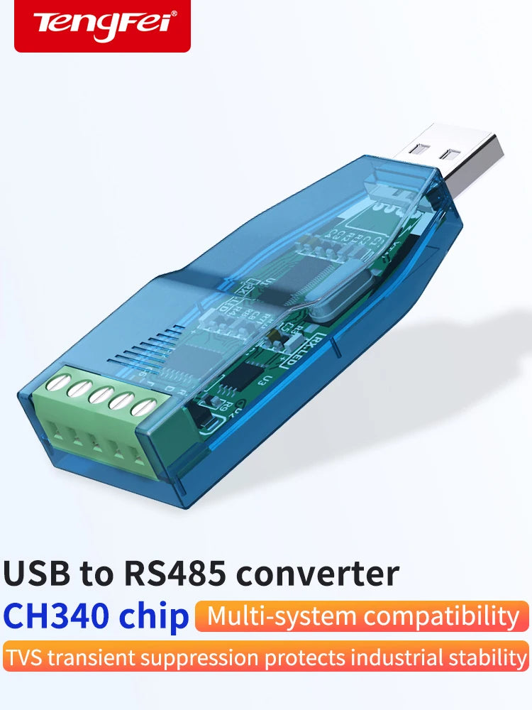 Industrial USB To RS485 Converter Upgrade Protection RS232 Converter Compatibility V2.0 Standard RS-485 A Connector Board Module