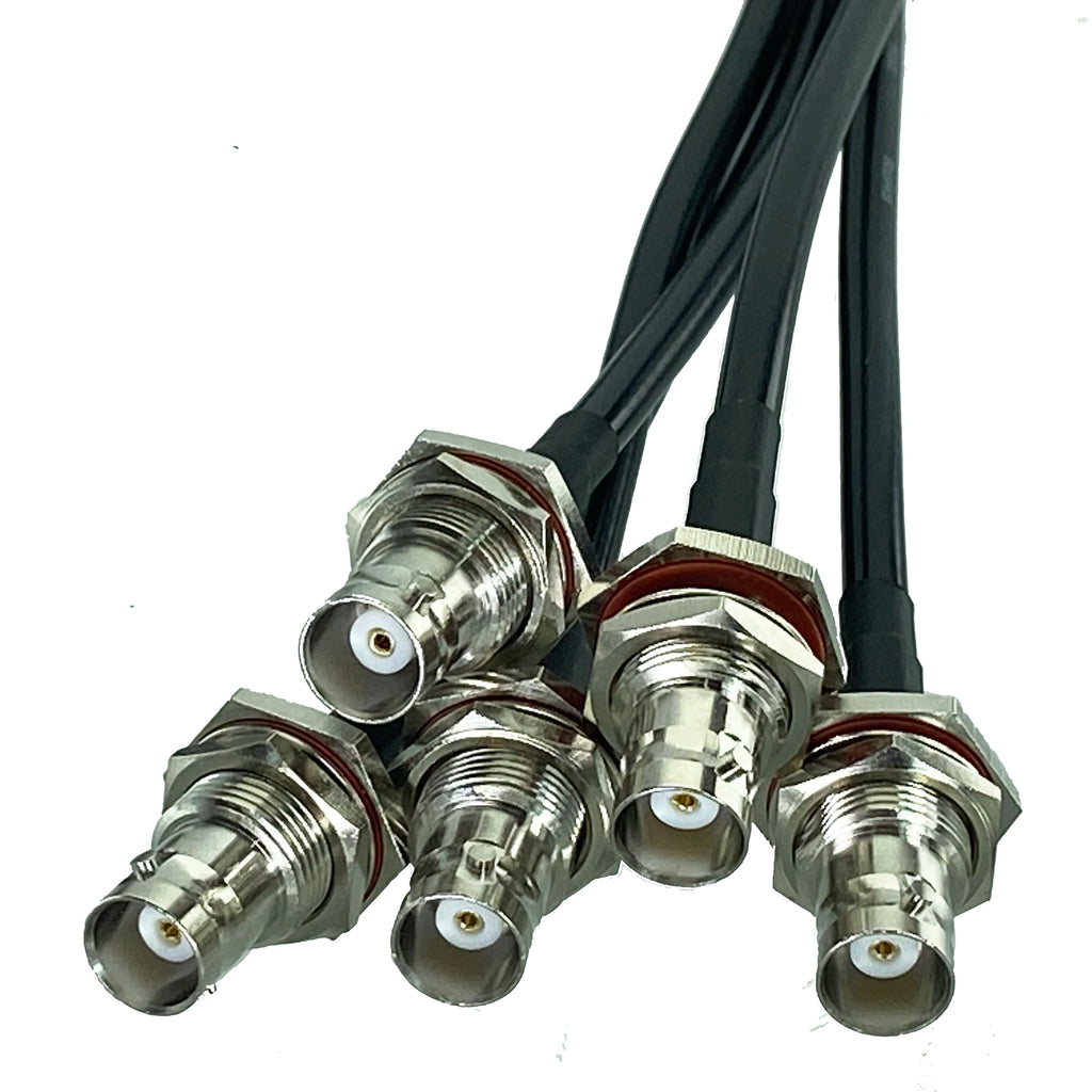 RG58 BNC Male Plug to BNC Female Jack Bulkhead Crimp Connector RF Pigtail Coax Jumper Cable Wire terminals 6inch~10FT
