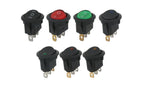 1PCS ON/OFF Round Rocker Switch LED illuminated Car 12V 24V / 6A 250V / 10A 125V 2/3/4PIN Switch 20MM
