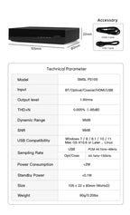 SMSL PS100 Multifunctional Audio Converter HDMI ARC ES9023 DAC Chip Audio Converter High Peformance Power For Home Car Music