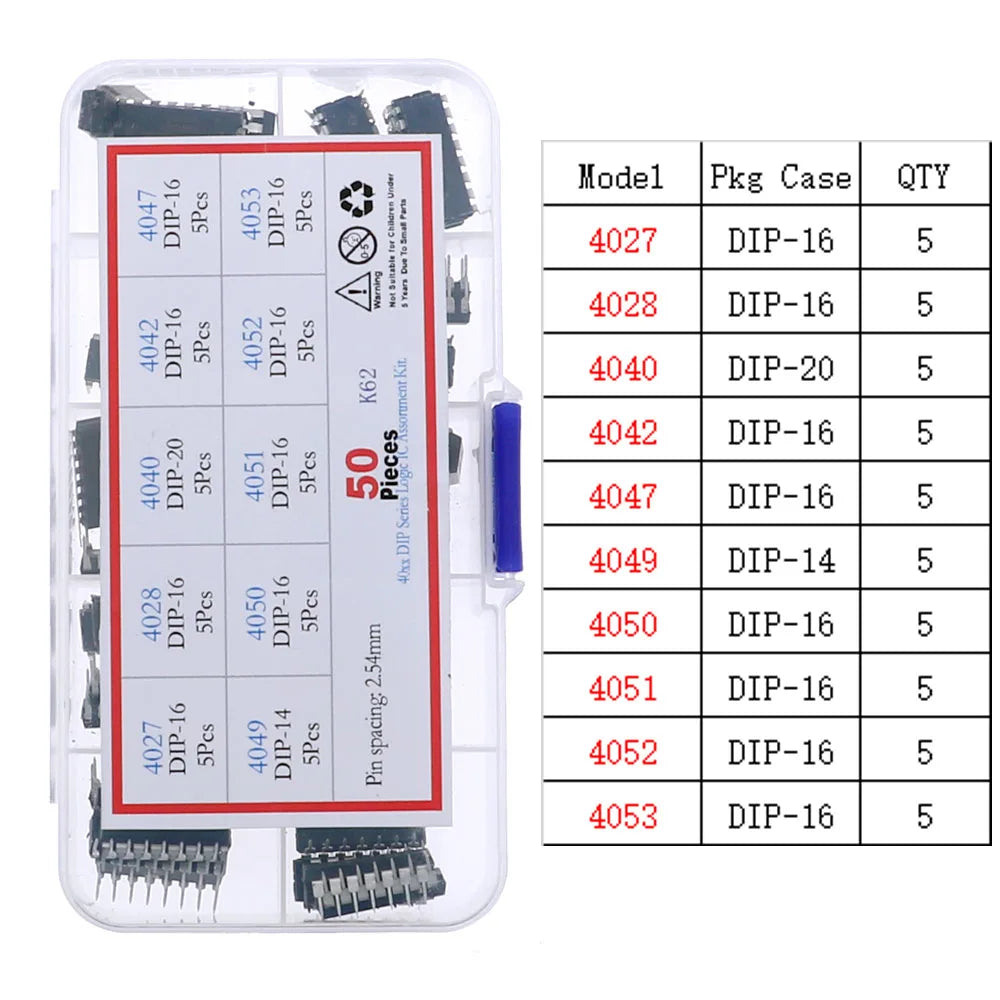 IC Integrated Circuit Chip Assortment Kit DIP SMD series 74HCXX 74LSXX CD4000 Common CMOS Logic IC Sockets set DIY Mix Pack