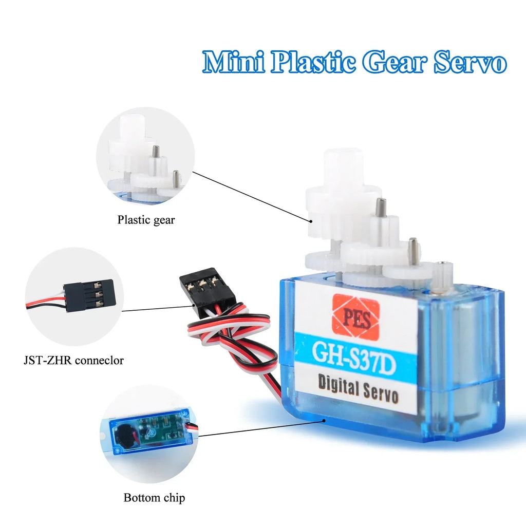 1/2/4 PCS GH-S37D Micro Digital Servo Motor 3.7g Super Light 90 Degree for RC Plane/Helicopter/Boat/Car Super Light Mini Servos
