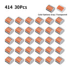 10/20/30PCS 2/3/4/5-Port Assorted Kit Quick Push In Lever Wire Connector Mini Compact Terminal Block 0.08-4mm2 Electrical Wiring
