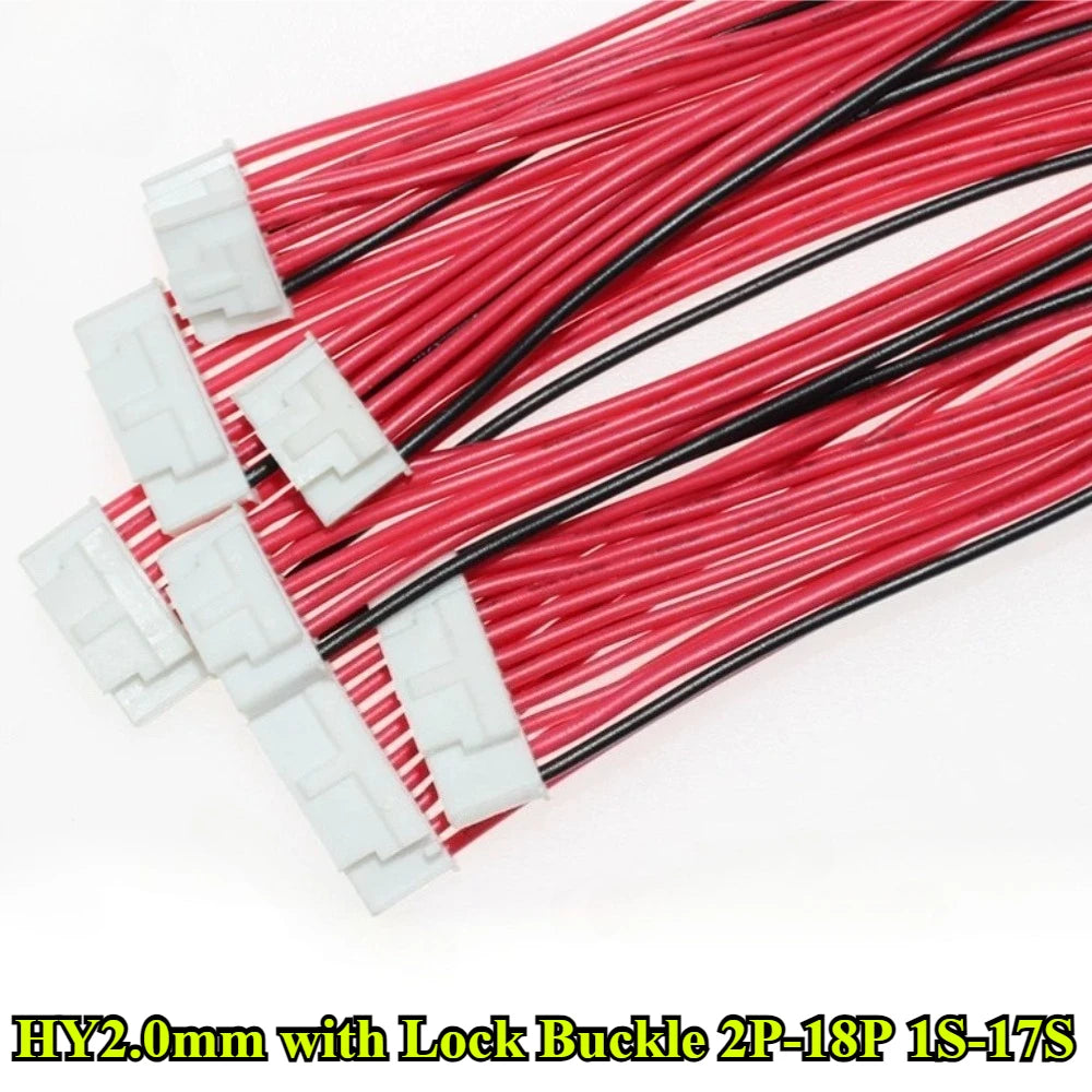 2P-18P BMS Balance Cable HY2.0mm Lithium Battery Protection Board Connection Wire PIN 1S~17S with Lock Buckle Cable 22AWG 50cm