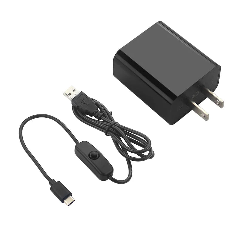Raspberry Pi 4 Power Supply 5V 3A EU US UK AU Plug with Switch USB Type C Power Cable for Raspbery Pi 4 Model B Orange Pi Zero 2