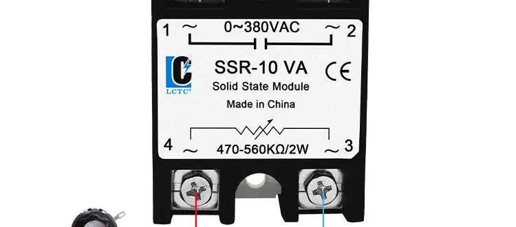 LCTC SSR Solid State Relay Voltage Regulator Adjustable 10A 25A 40A 50A 60A 80A 100A VA Single Phase 0-380VAC Potentiometer