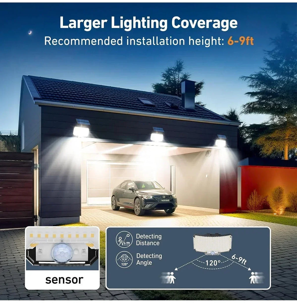 280/234/106 LED Solar Wall Lights Outdoor Motion Sensor Solar Flood Street Lamp with Adjustable Lighting Head For Street Gardens