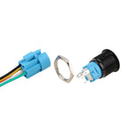 1pc 16mm/19mm Metal push button Switches for car trunk Momentary/latching 12V base 1NO 1NC with sockets