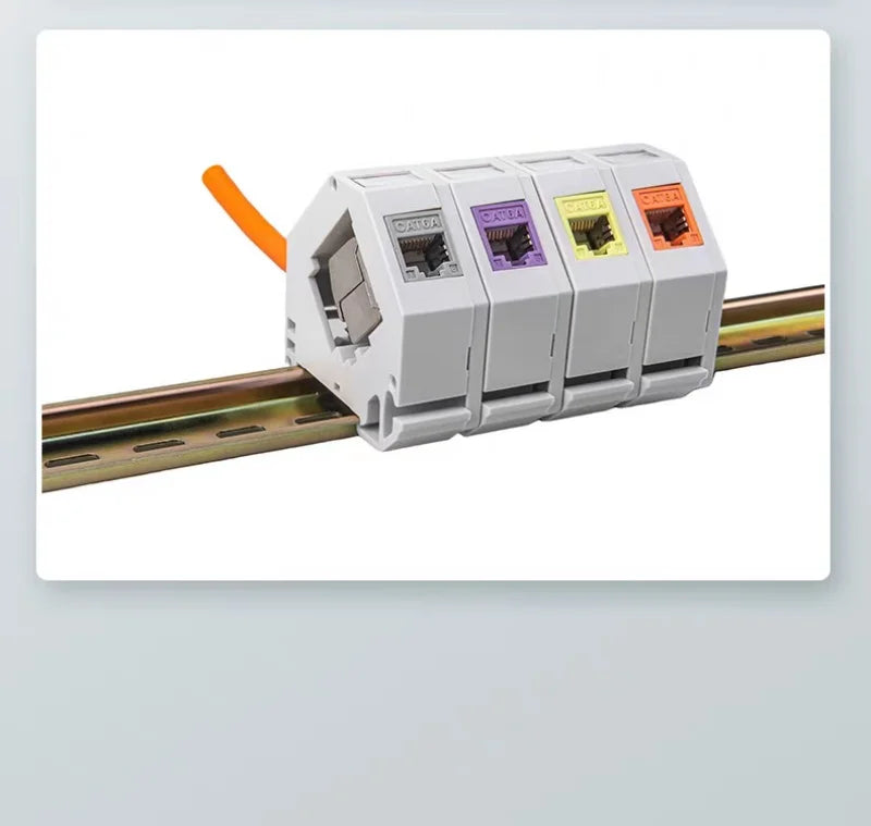 Housing Din-Rail Mounting RJ45 Keystone Jack Holder For Module Labeling Field Earth Spring IP20 Dust-Proof Laptop Box
