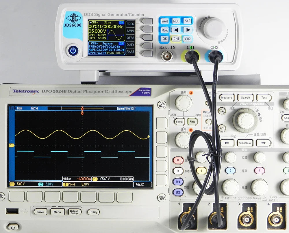JUNTEK JDS6600 series 15MHz-60MHz DDS function signal generator CNC dual-channel frequency counter Arbitrary waveform generator