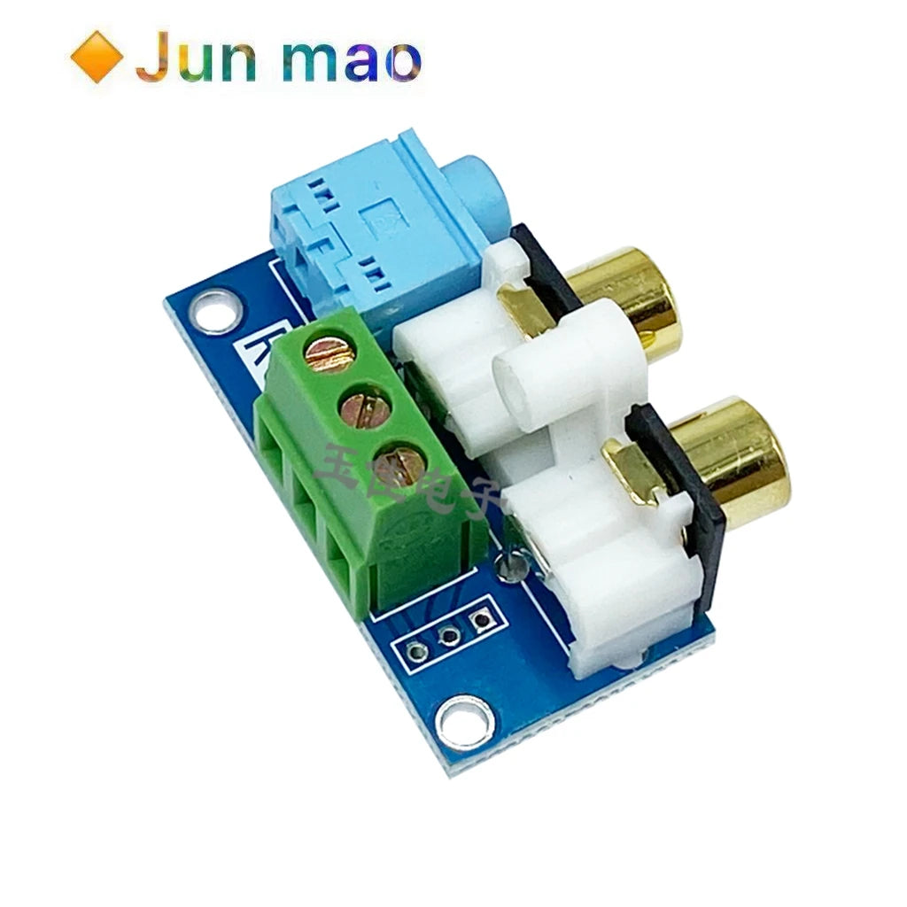 RCA Lotus 3.5mm Plug Socket PCB Board Wiring Terminal Audio Input and Output Transfer Wiring Lead Board