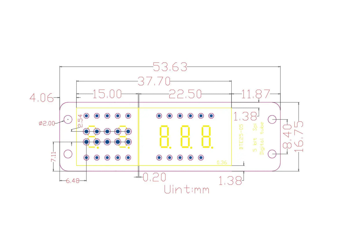 MAX7219 0.36 Inch 5 Bits Digital LED Display 7 Segment Module 6 Color Available for Arduino STM32 STC AVR ESP32 Unwelded