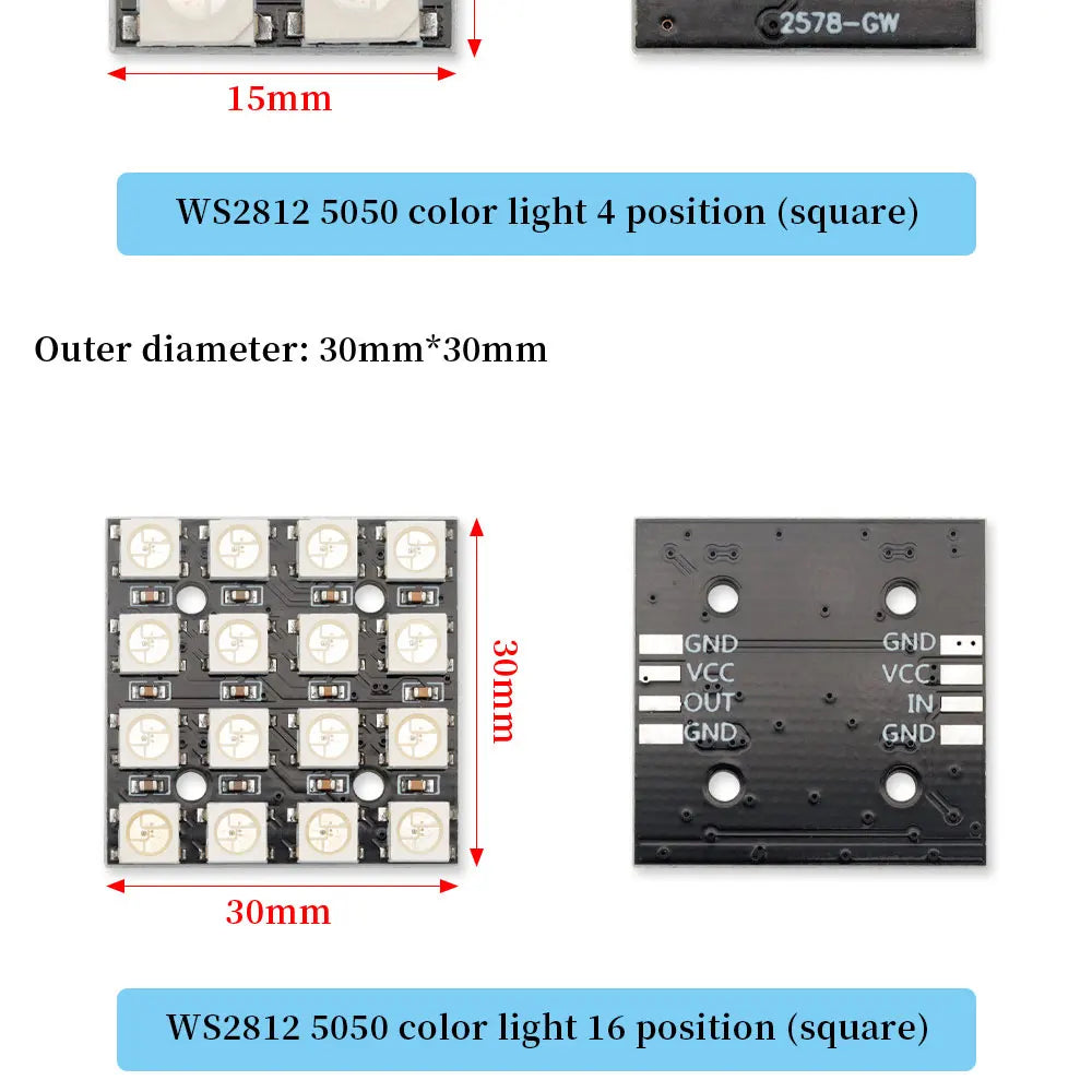 5V 1Bit 3 4Bit 7 8Bit 9 12Bit 16Bit 24Bit 32Bit 64 Bits WS2812 5050 RGB LED Ring Lamp Light + Integrated Drivers For Arduino Diy
